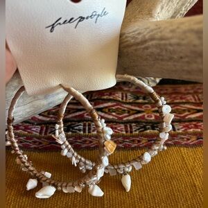 Free People Nostalgia Hoops Ivory NWT